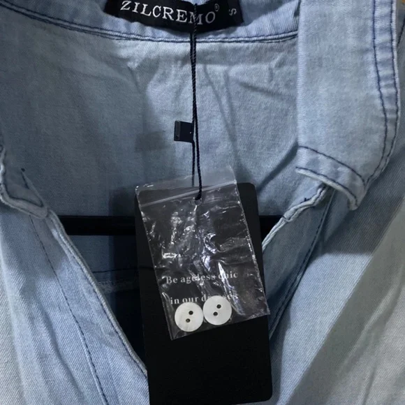 Jean/Denim Shirt Dress - Picture 5 of 5